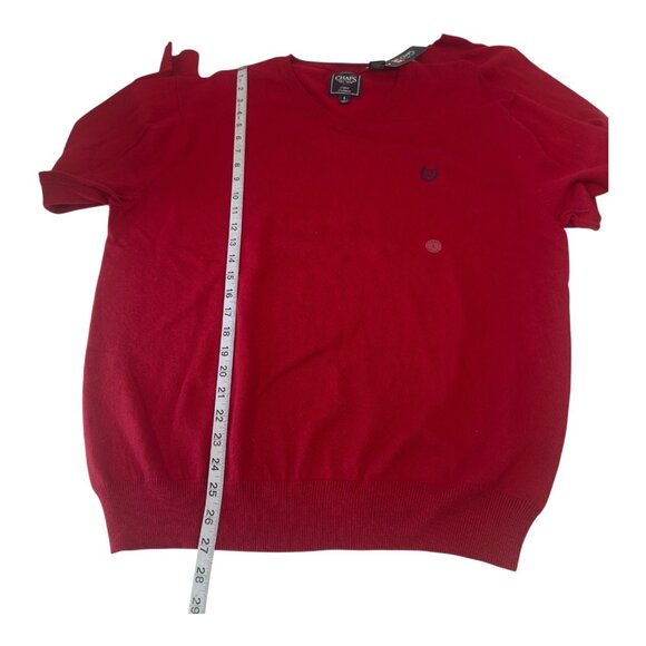 Chaps Mens Red V-Neck Sweater Size Large Cotton & Cashmere Blend Business Casual - Picture 7 of 12